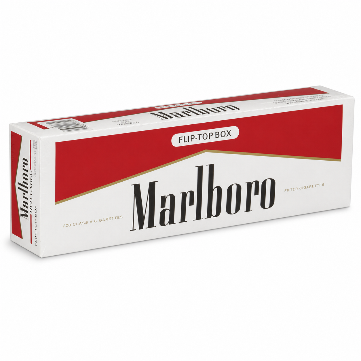 Marlboro Red sealed carton on a white background